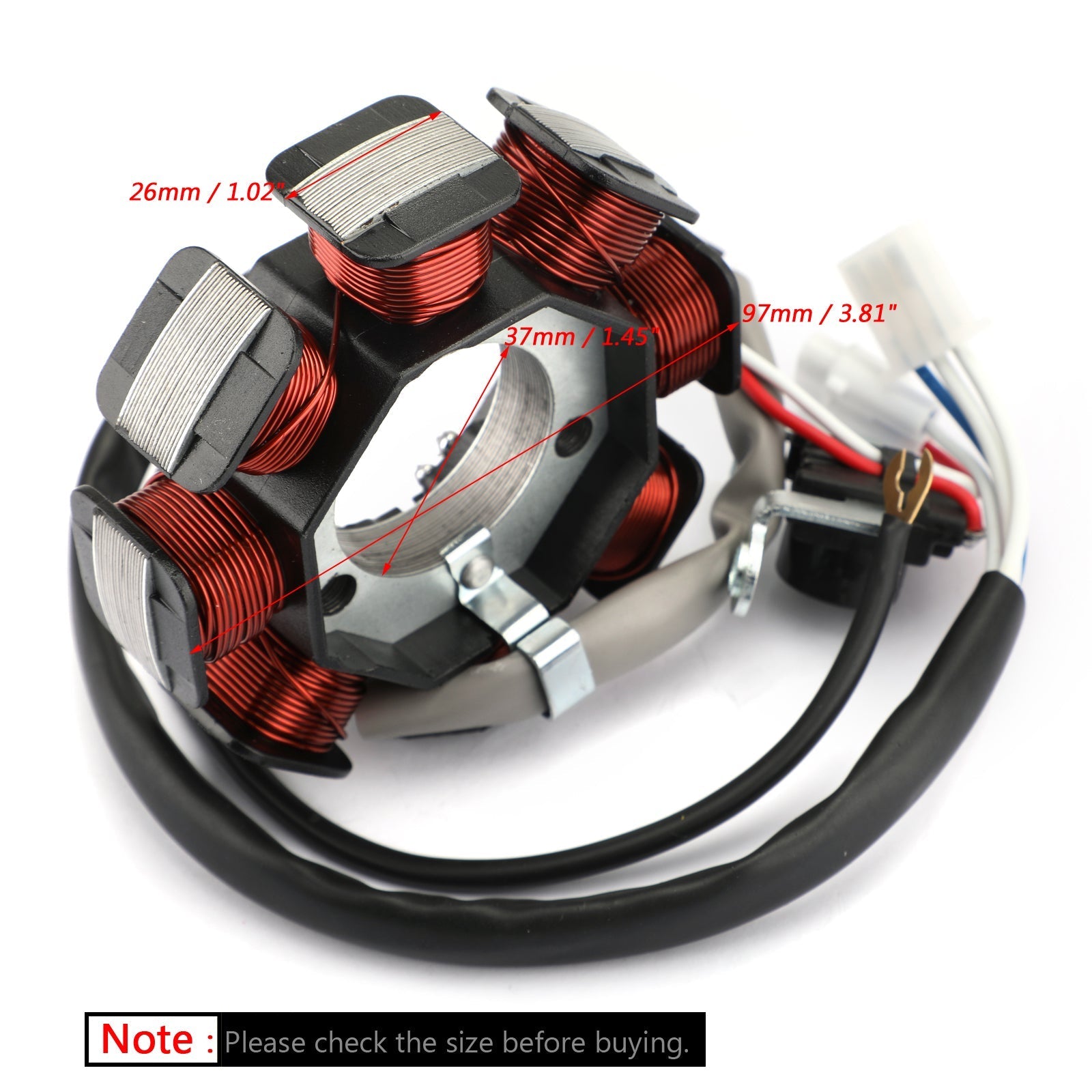 Generatorstator for Yamaha XT125 X/R YBR125 05-14 3D9-H1410-00 3D9-H1410-01 Generisk