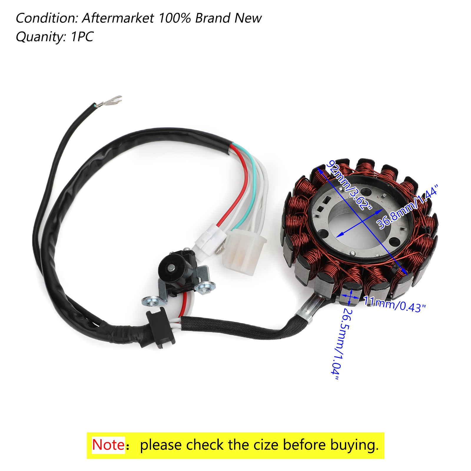 Magnéto Stator pour Yamaha YB125 YB125SPD YBR125ED/3D9 YBR125ED/51D 2008-2014