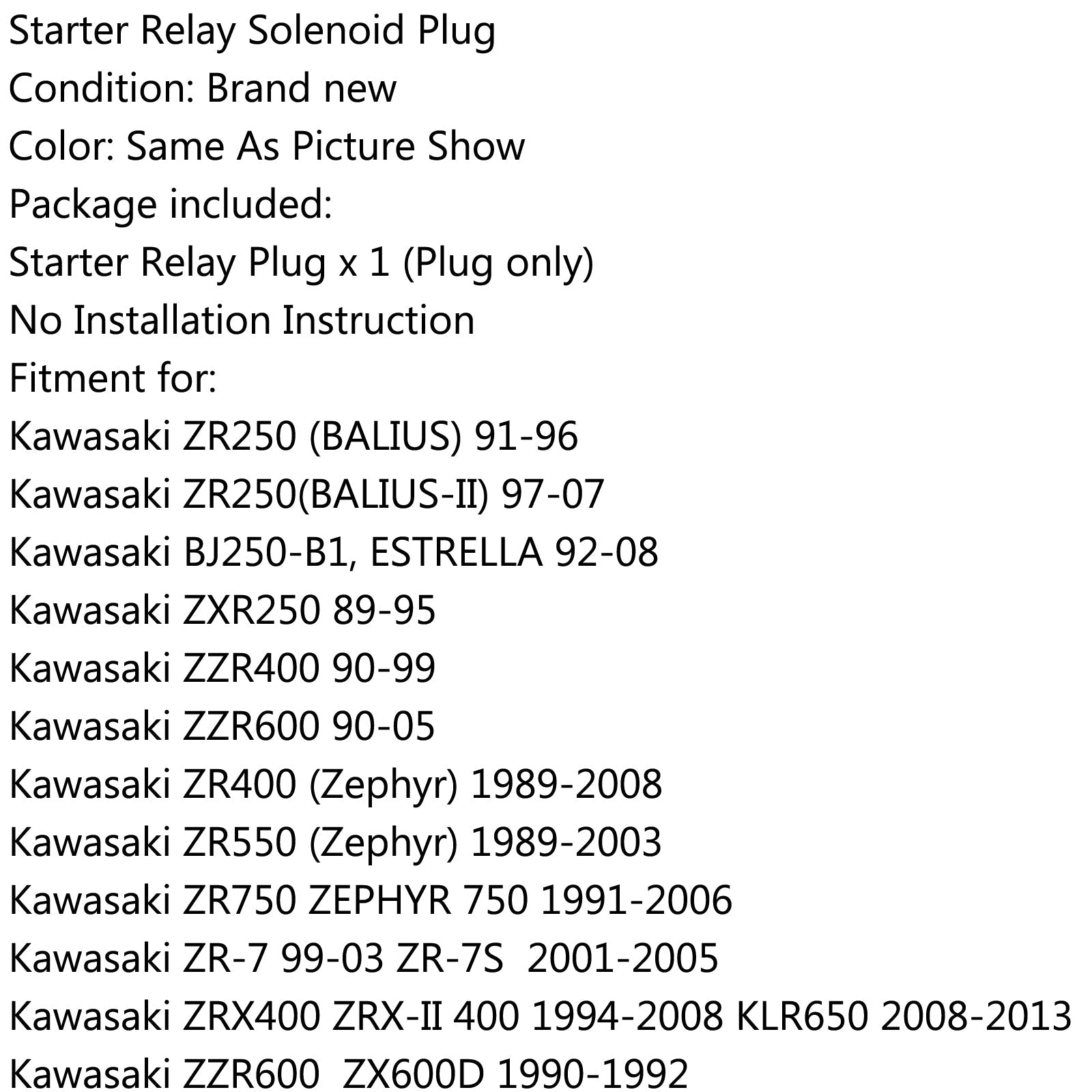 Regulador rectificador conector macho para Kawasaki ZR 250 400 550 750 ZZR 600 genérico