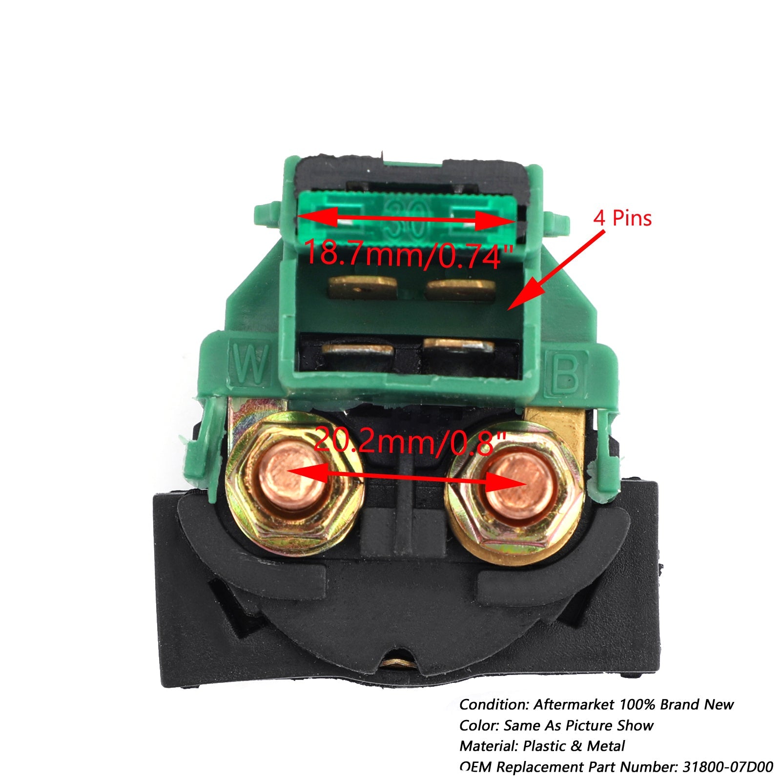 Starter Solenoid Relay passar Kawasaki Bayou 220 KLF220 1988-2002 ATV NY 2000 01 Generisk