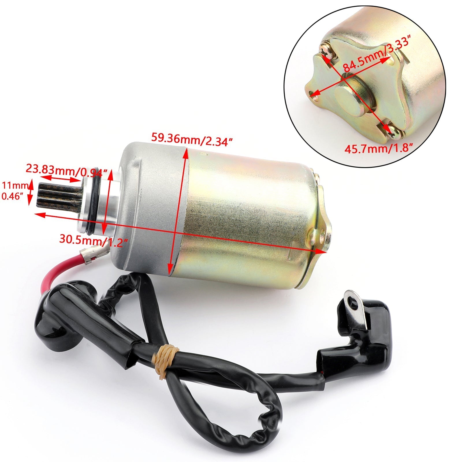Elektrisk startmotor med tråd för Polaris RZR 170 UTV 2009-17 0454488 0454945 Generisk