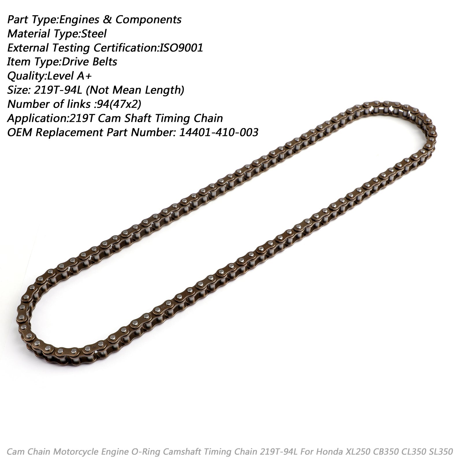 Časová vačka reťazec pre Honda 14401-410-003 TL250 XL250 CB350 CL350 SL350 68-76 GENERIC