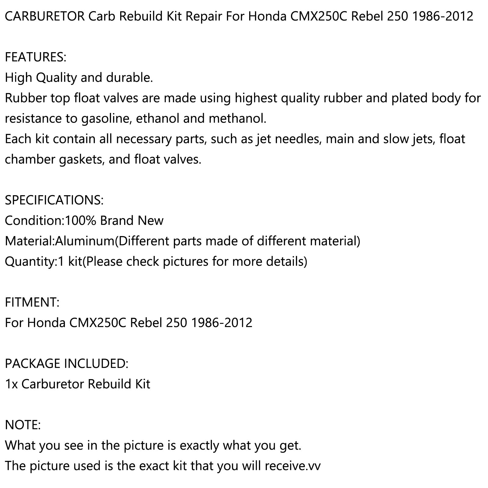 Reparo do kit de reconstrução do carbuil