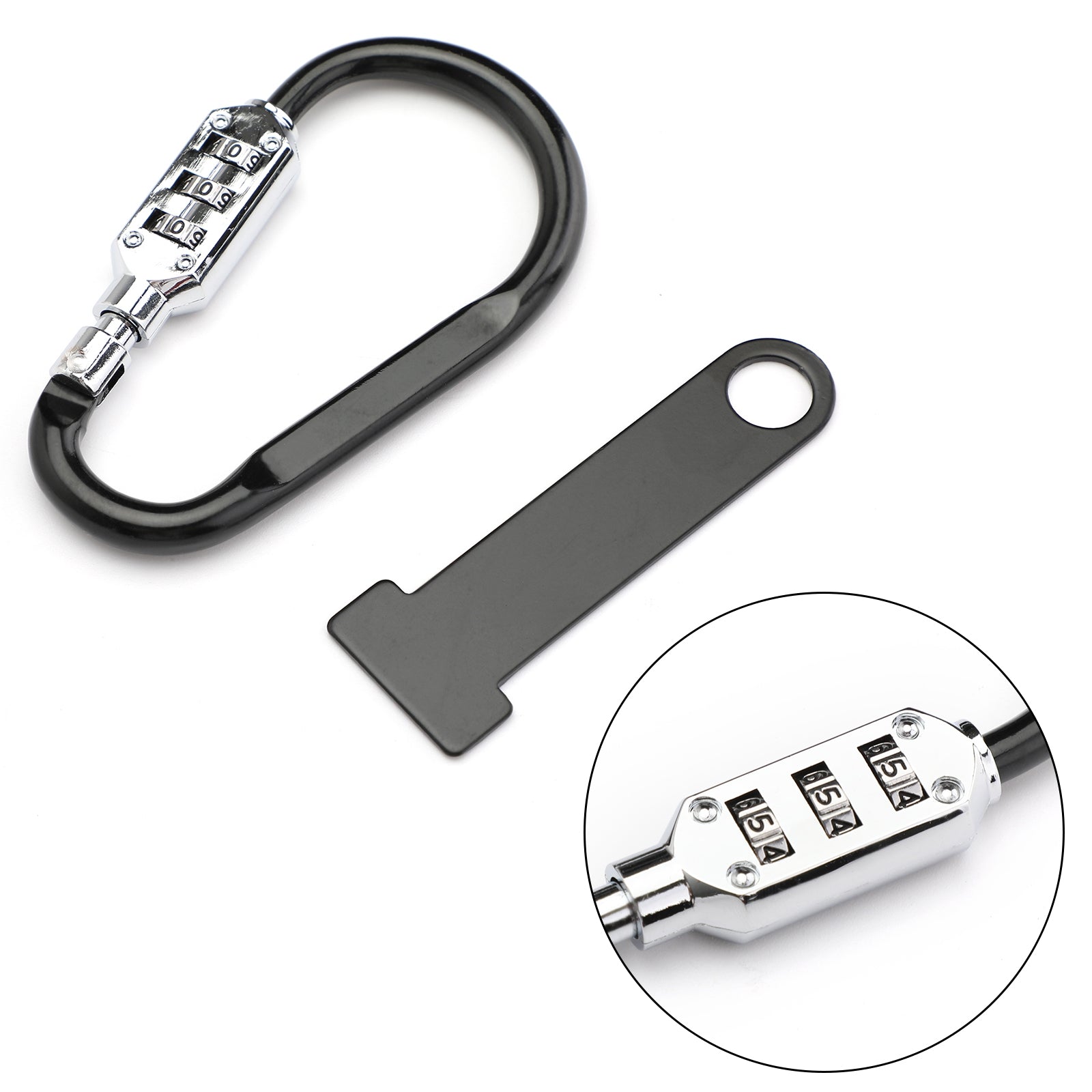 Motorhelmslot + T-BAR past rond maximaal 1 1/2 stuur Universeel Generiek