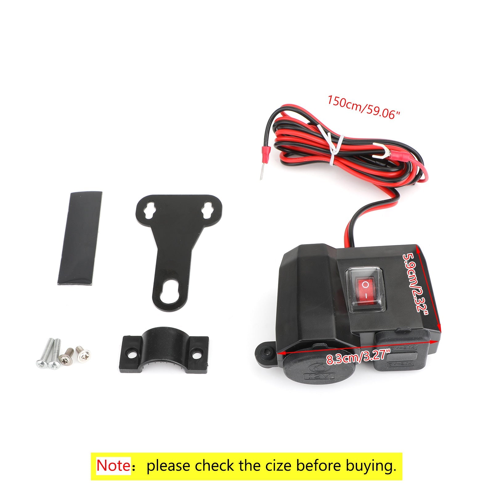 Cargador USB para motocicleta, adaptador de corriente, enchufe para teléfono móvil, GPS, resistente al agua, genérico