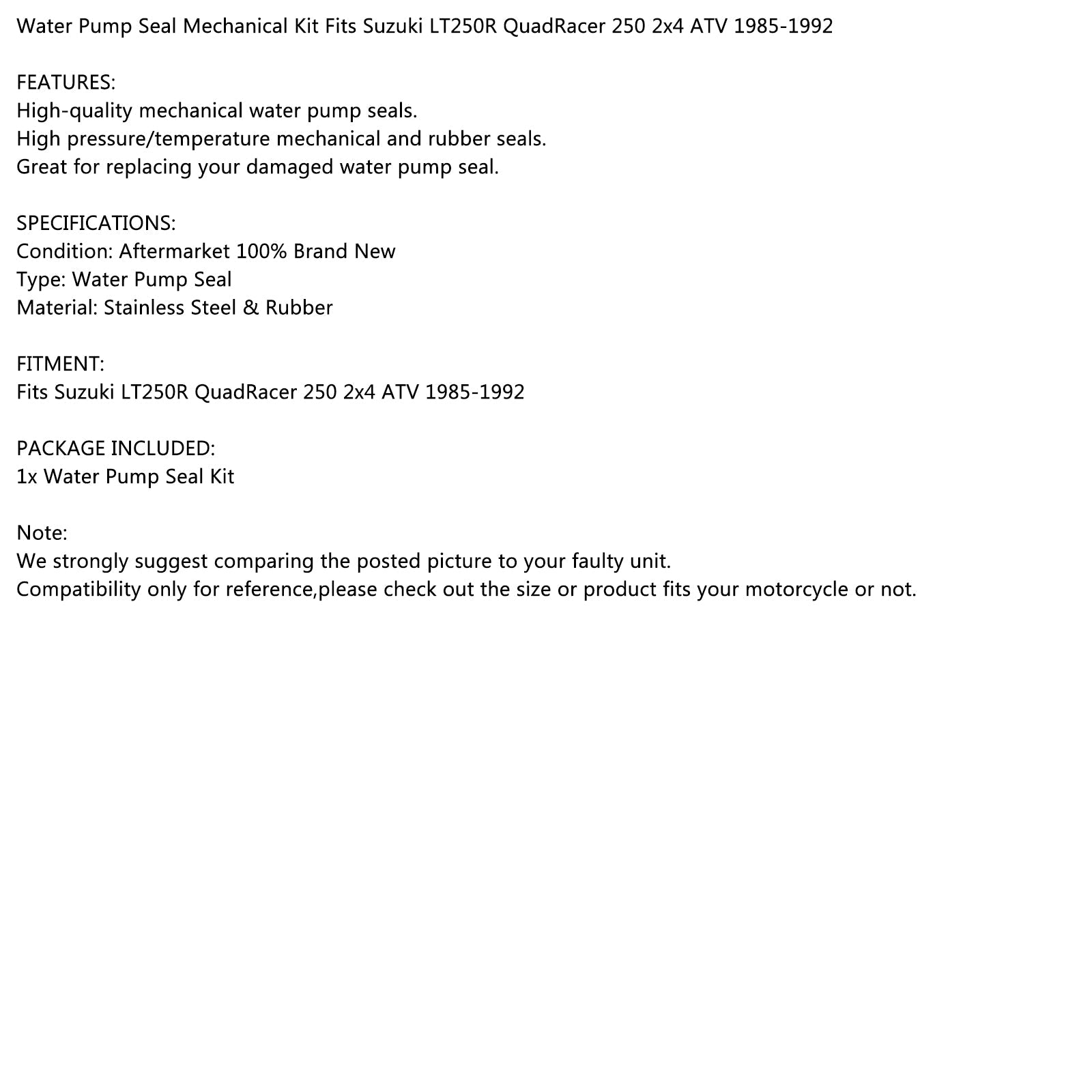 Tesnenie vodného čerpadla Mechanická súprava sa hodí