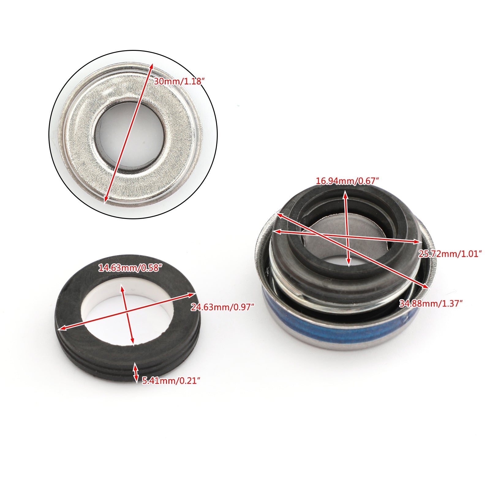 Vannpumpe Tetning Mekanisk sett passer Kawasaki Mojave 250 KSF250A 1987-2004 generisk