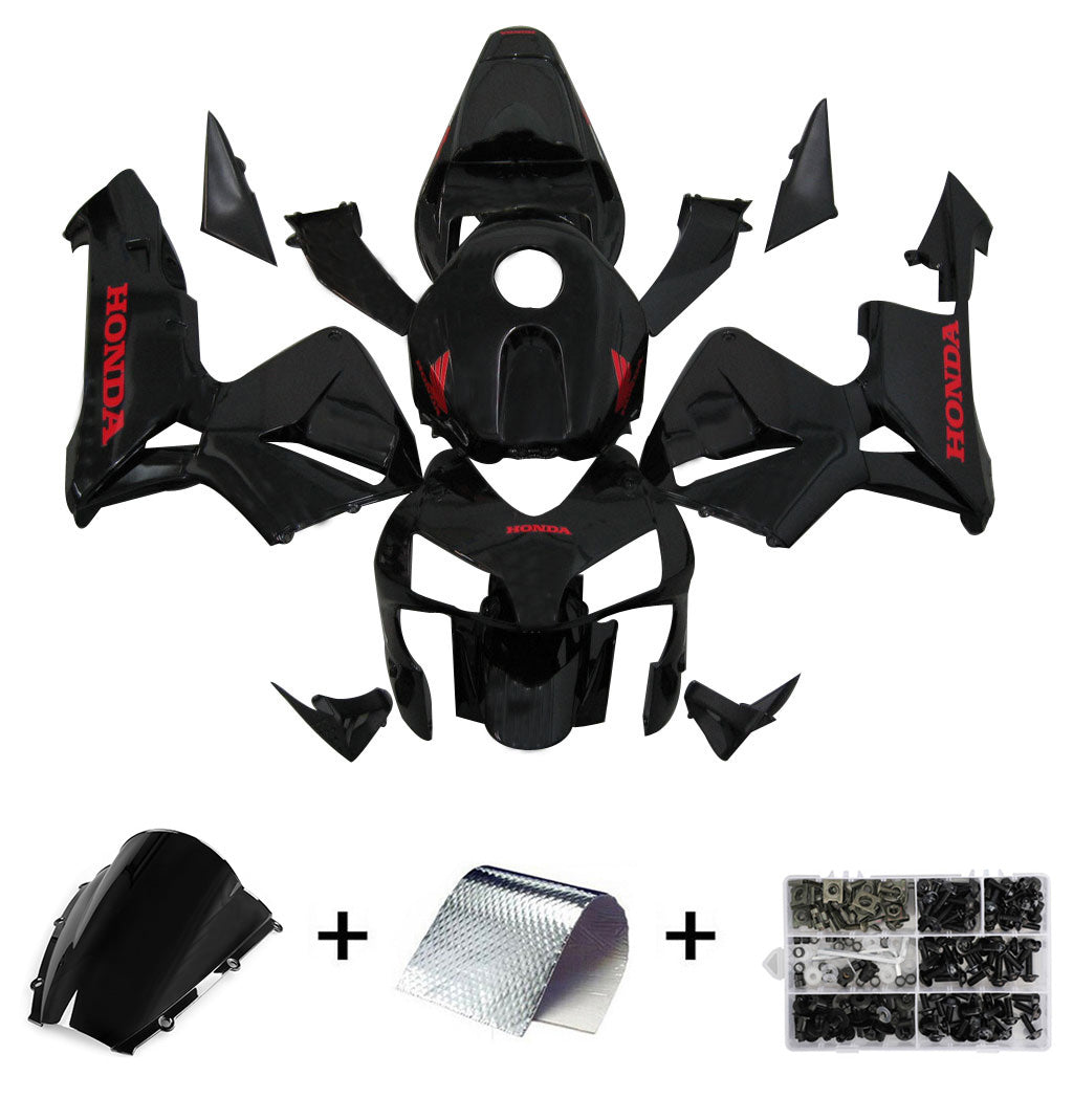 2003-2004 CBR600RR BODYWORK FAIRING BLACK ABS Injektion Gjuten plastuppsättning generisk
