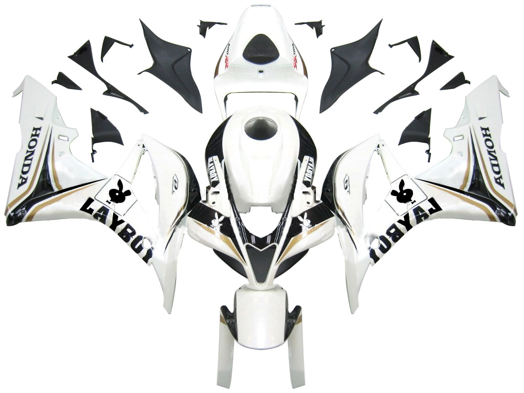 2007-2008 CBR600RR Bodywork Fairing White ABS Injection Molded Plastics Set Generic