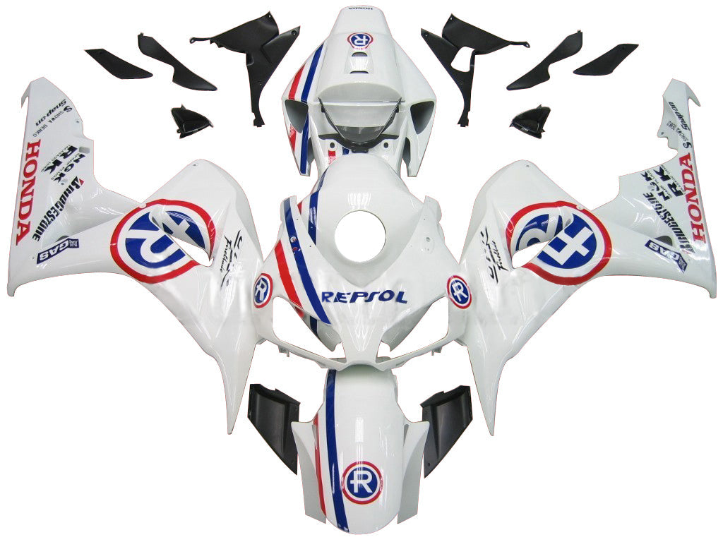 2006-2007 CBR1000RR Bodywork Fairing White ABS Injection Molded Plastics Set Generic