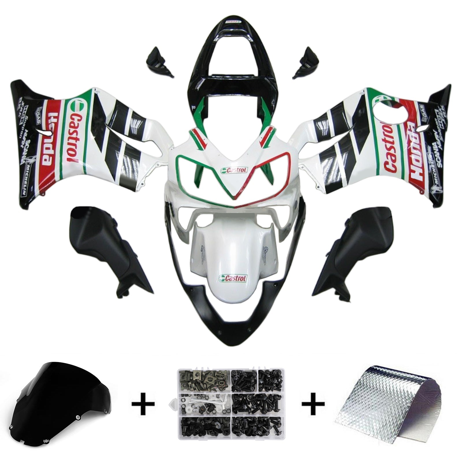 2001-2003 Honda CBR600 F4i vstrekovanie Kit Kopywork Bodywork plast #131