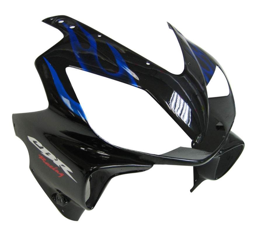 Carenado negro para Honda CBR600F4i 2004-2007&Kit de llama azul