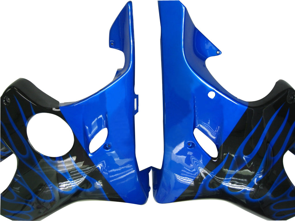 Carenado negro para Honda CBR600F4i 2004-2007&Kit de llama azul