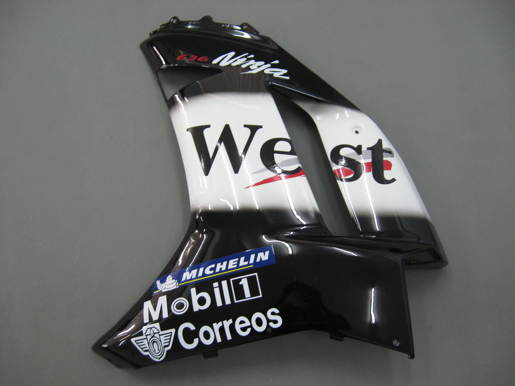 2007-2008 Kawasaki ZX6R ZX636 AMOTOPART FATINGINGING BLATE WHITE West Ninja Racing Customs Fairing