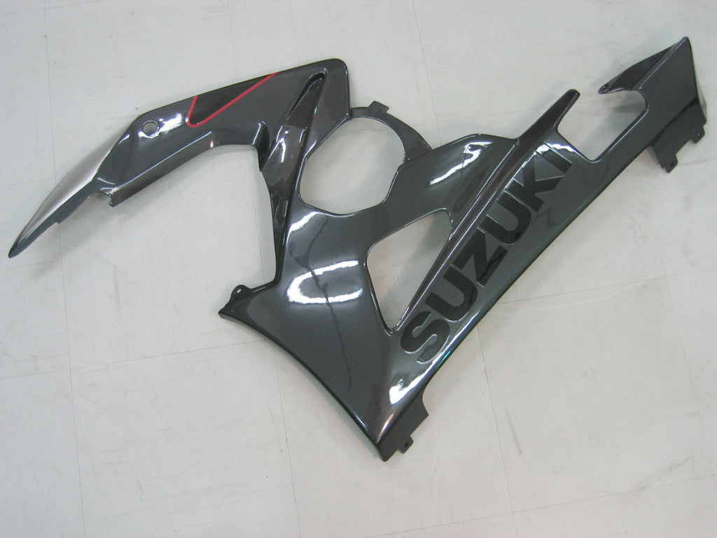 Suzuki GSXR 1000 Argent 2005-2006 & Carénages de course noirs GSXR génériques