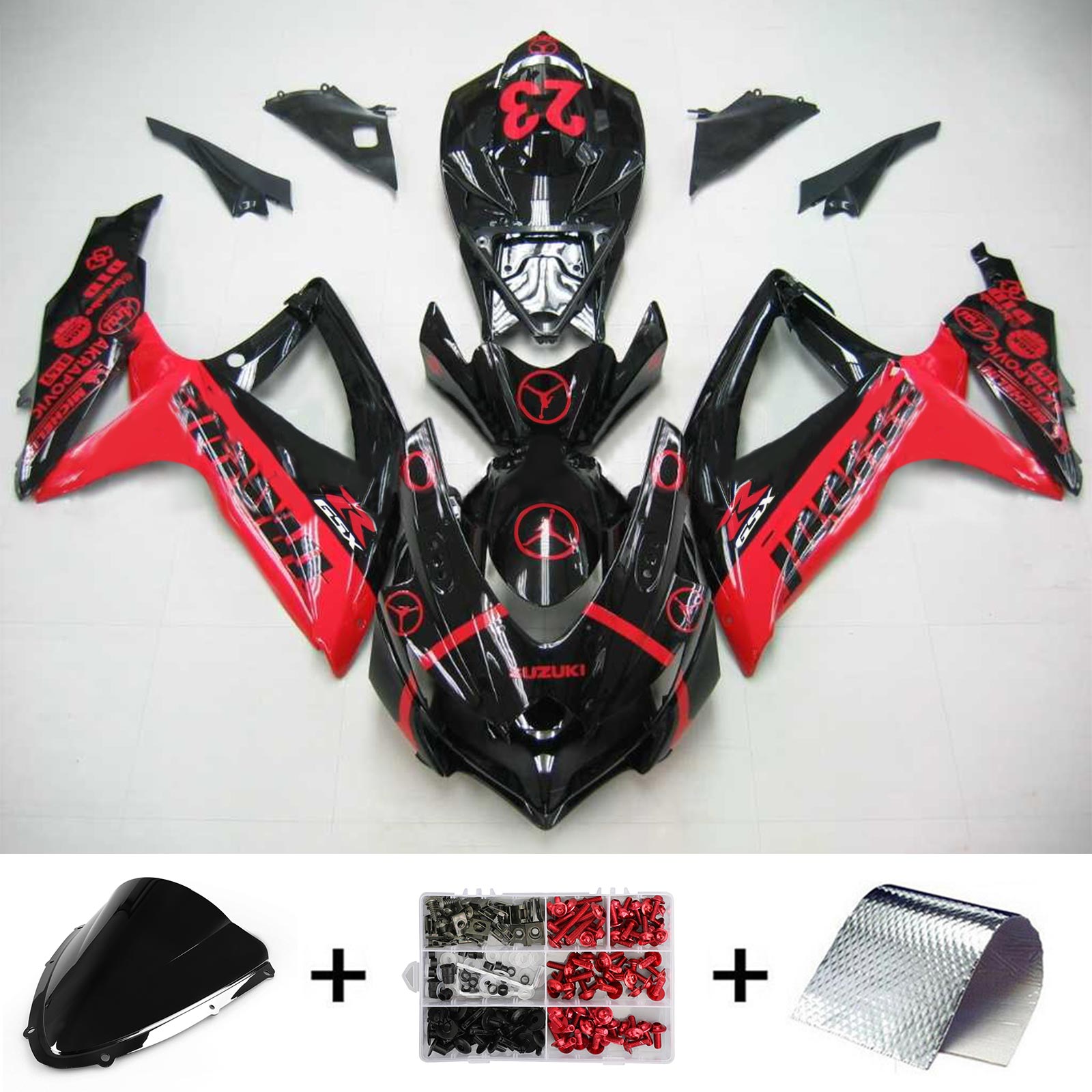 2008-2010 Suzuki GSXR 600/750 K8 Amotopart vstrekovacia kapotážová súprava karosérií Plast ABS #111