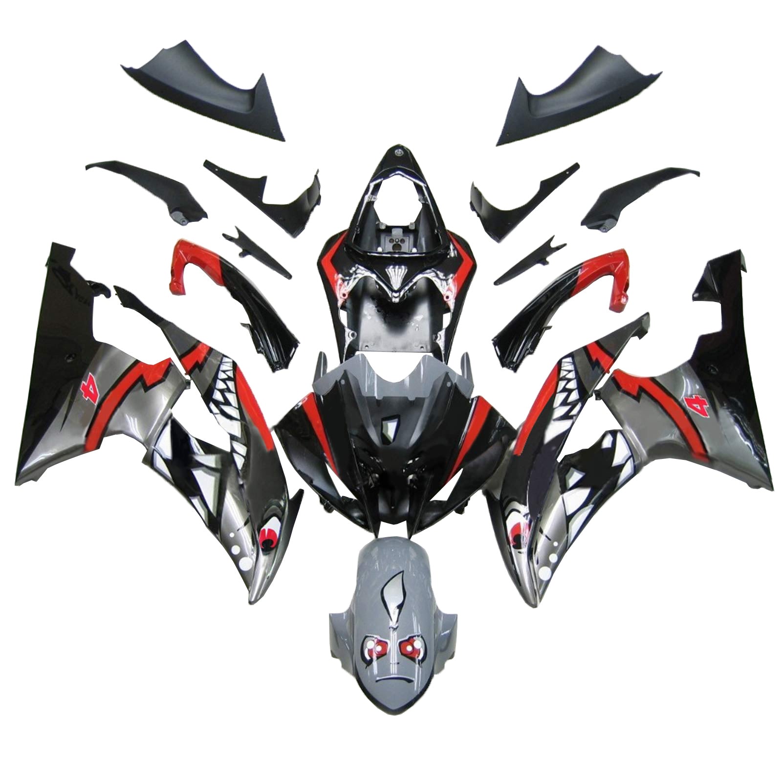 2008-2016 Yamaha YZF 600 R6 Kit de carénage d'injection carrosserie plastique ABS #161