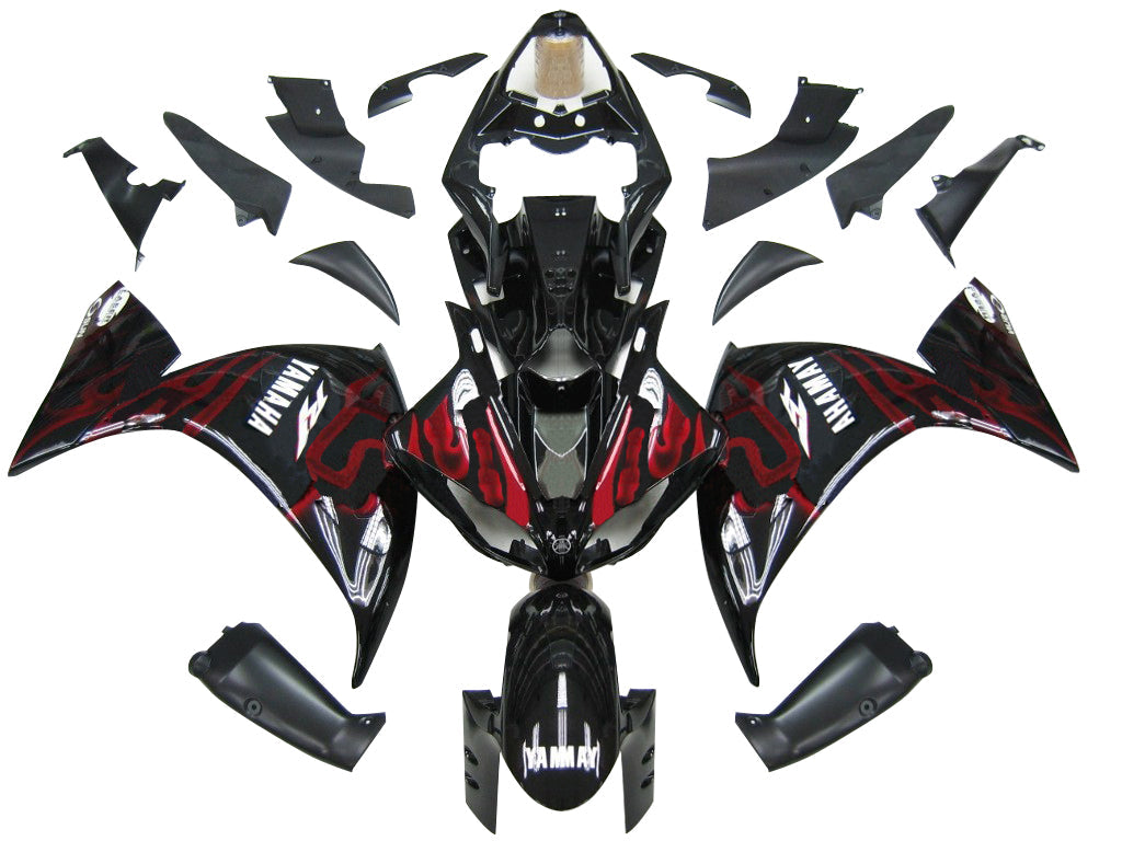 Yamaha YZF-R1 2009-2011 Noir & Carénages Red Flame Racing génériques