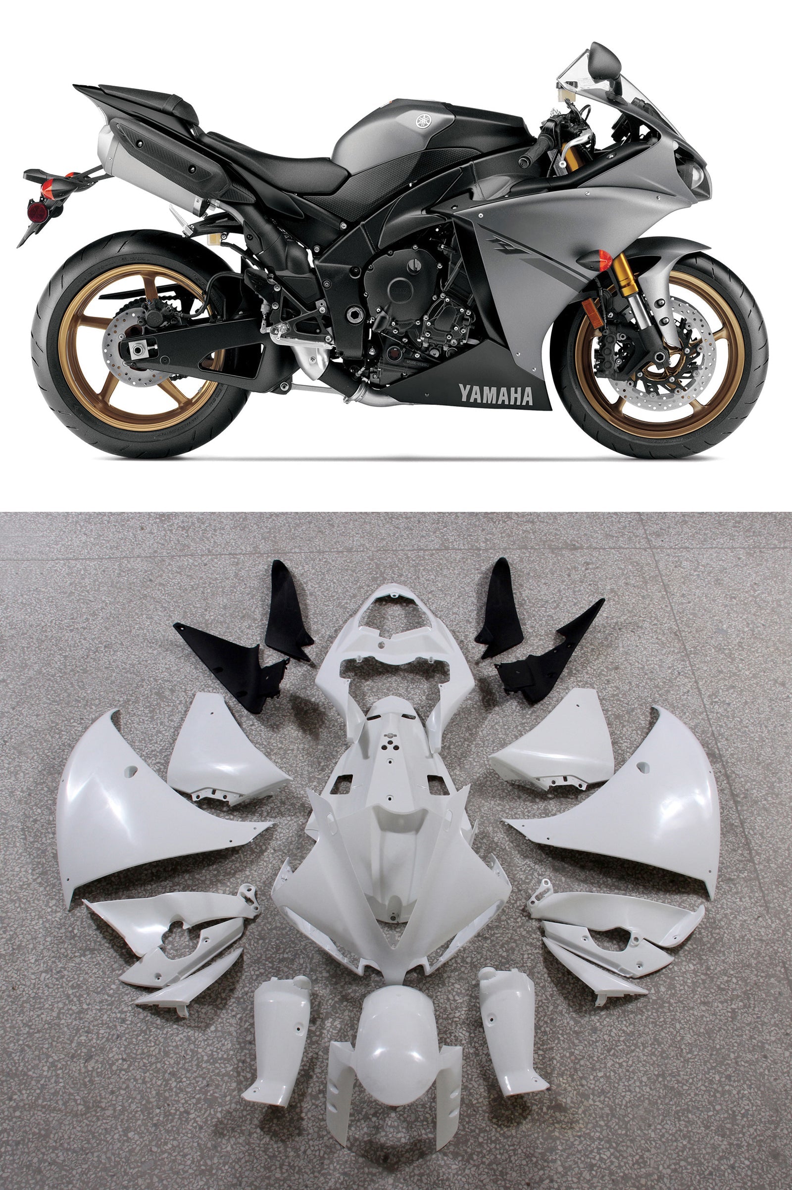 2012-2014 Yamaha YZF R1 Gray Racing Plastics Generic