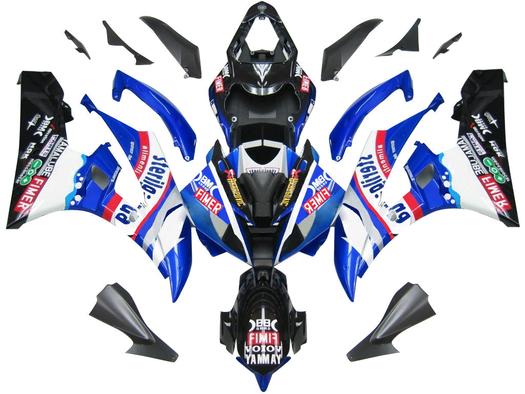 2006-2007 Yamaha YZF-R6 stroomlijnkappen Blauw Zwart Sterilgard R6 Racing Generiek