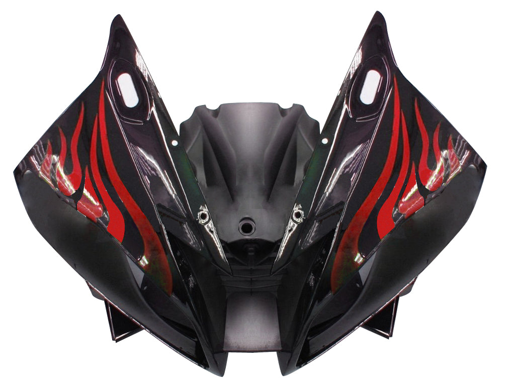 2006-2007 Yamaha YZF-R6 kåper, svart & Red Flame R6 Racing Generisk