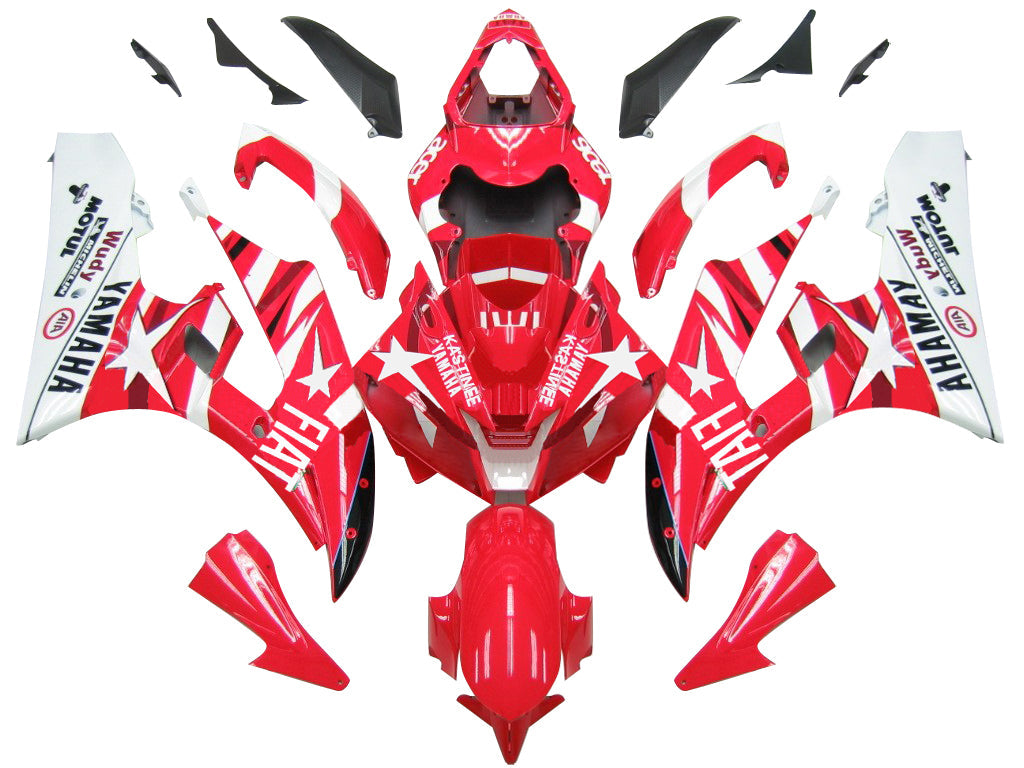 Carenados Yamaha YZF-R6 2006-2007, estrella roja y blanca, FIAT R6 Racing genérico