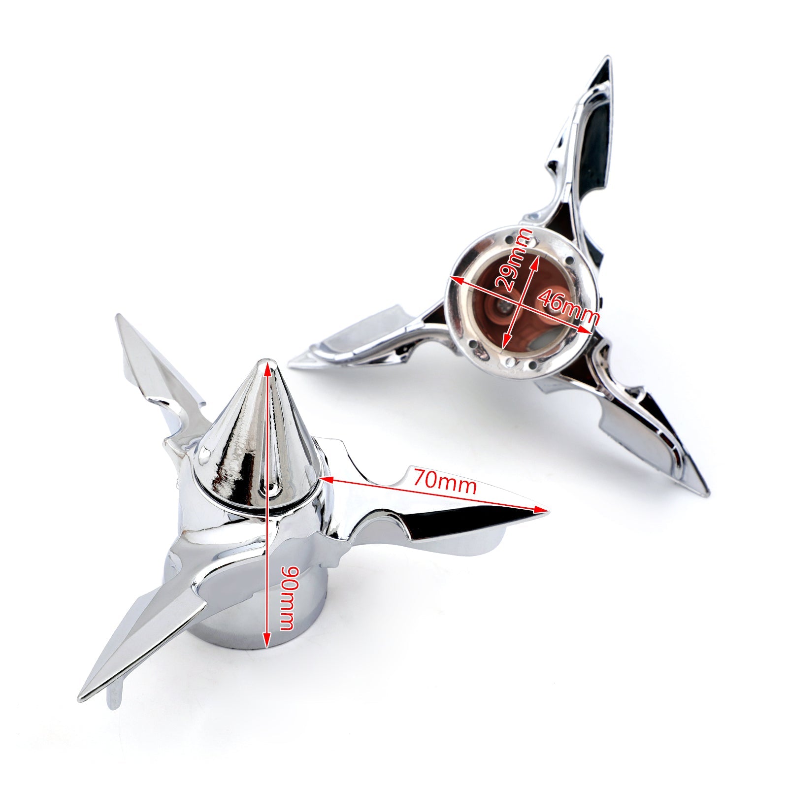 Chrome Spun Blad Spinning Front Axle Cap Nut Cover för Harley Softail Touring Generic