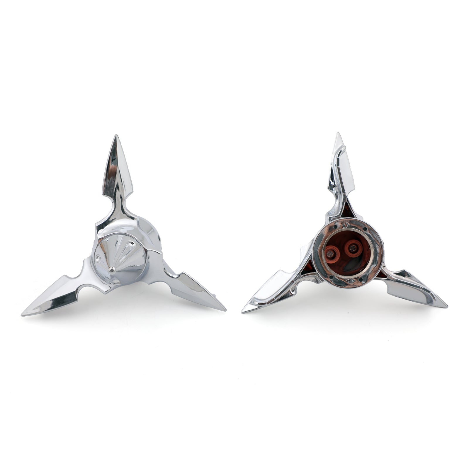 Chrome Spun Blad Spinning Front Axle Cap Nut Cover för Harley Softail Touring Generic