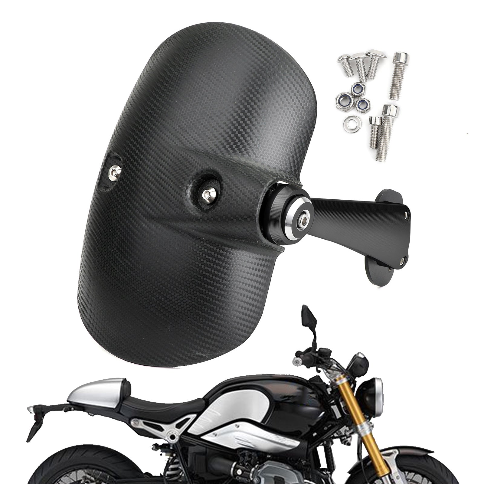 1x Motorcykel bakre lera däck Hugger Fender för BMW R Nine T 2014-2018 Generic