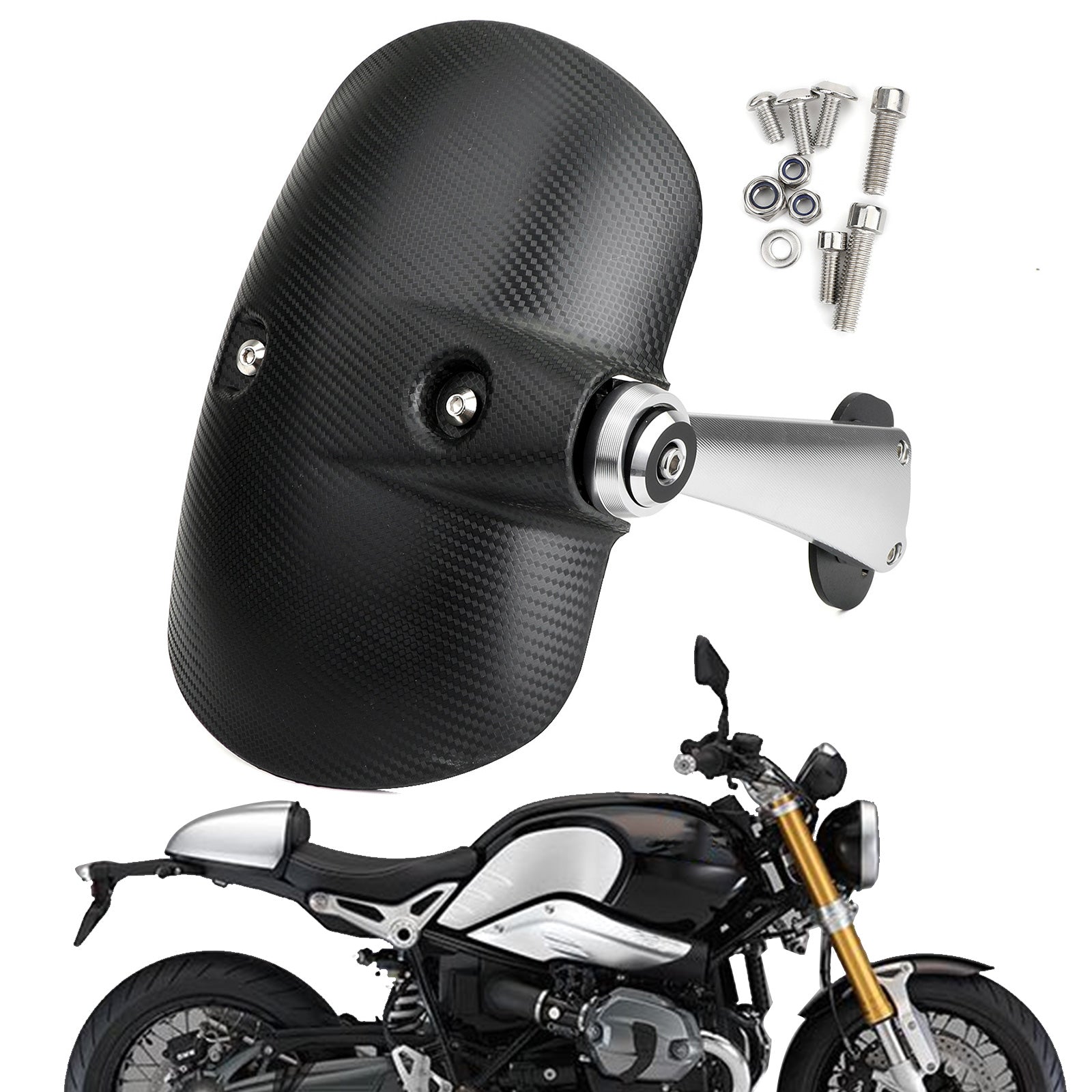 1x Motorcykel bakre lera däck Hugger Fender för BMW R Nine T 2014-2018 Generic