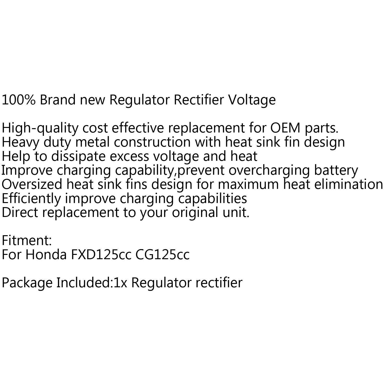 Spänningsregulator för CG 125cc-25ccc GY6 50CC-15CC ATV DIRT BIKE GO KART MOPED GENERISK