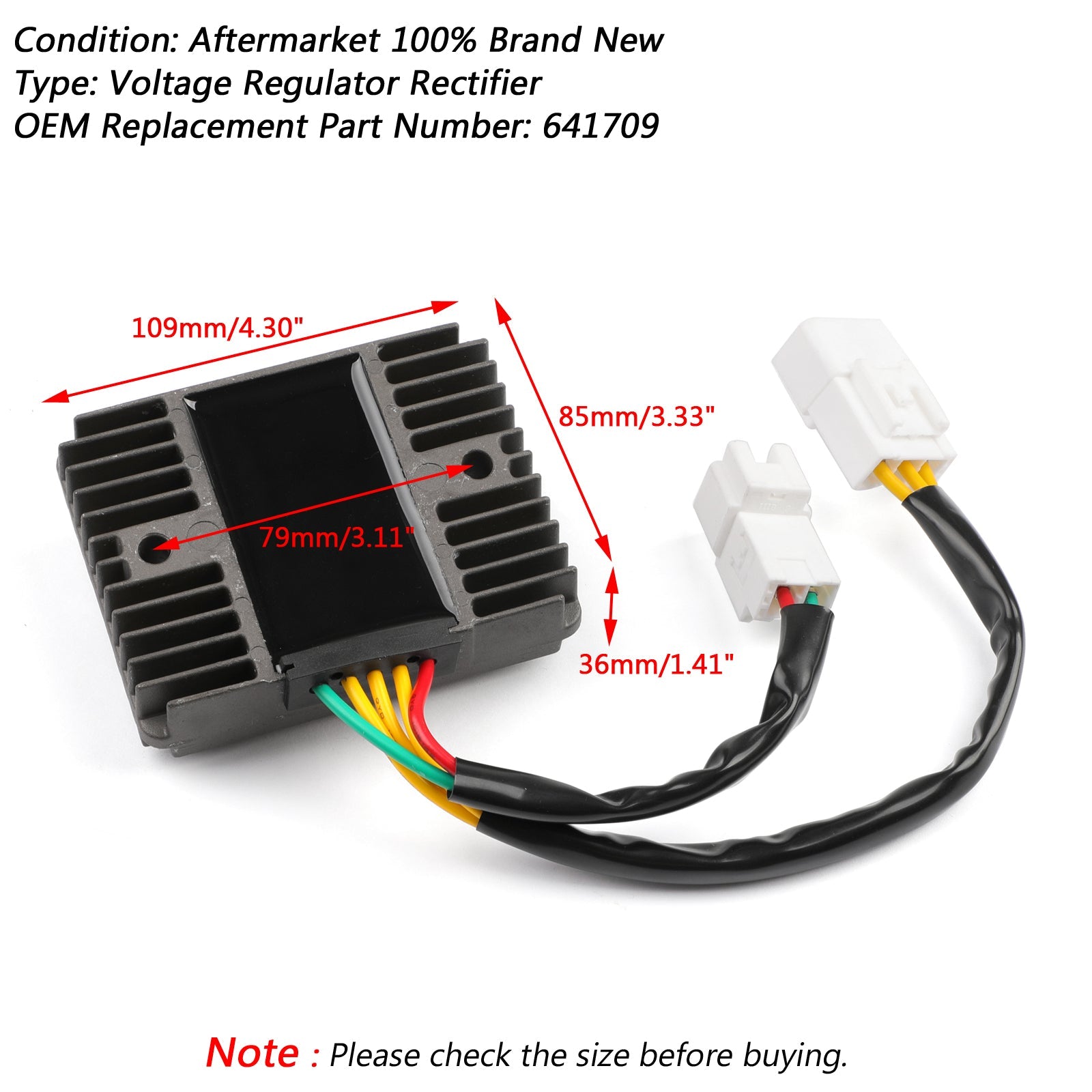 Spänningsregulator för Piaggio Vespa GTV300 GTS125 250 300 MP3 125 300 500 2005-2017 641709 Generisk