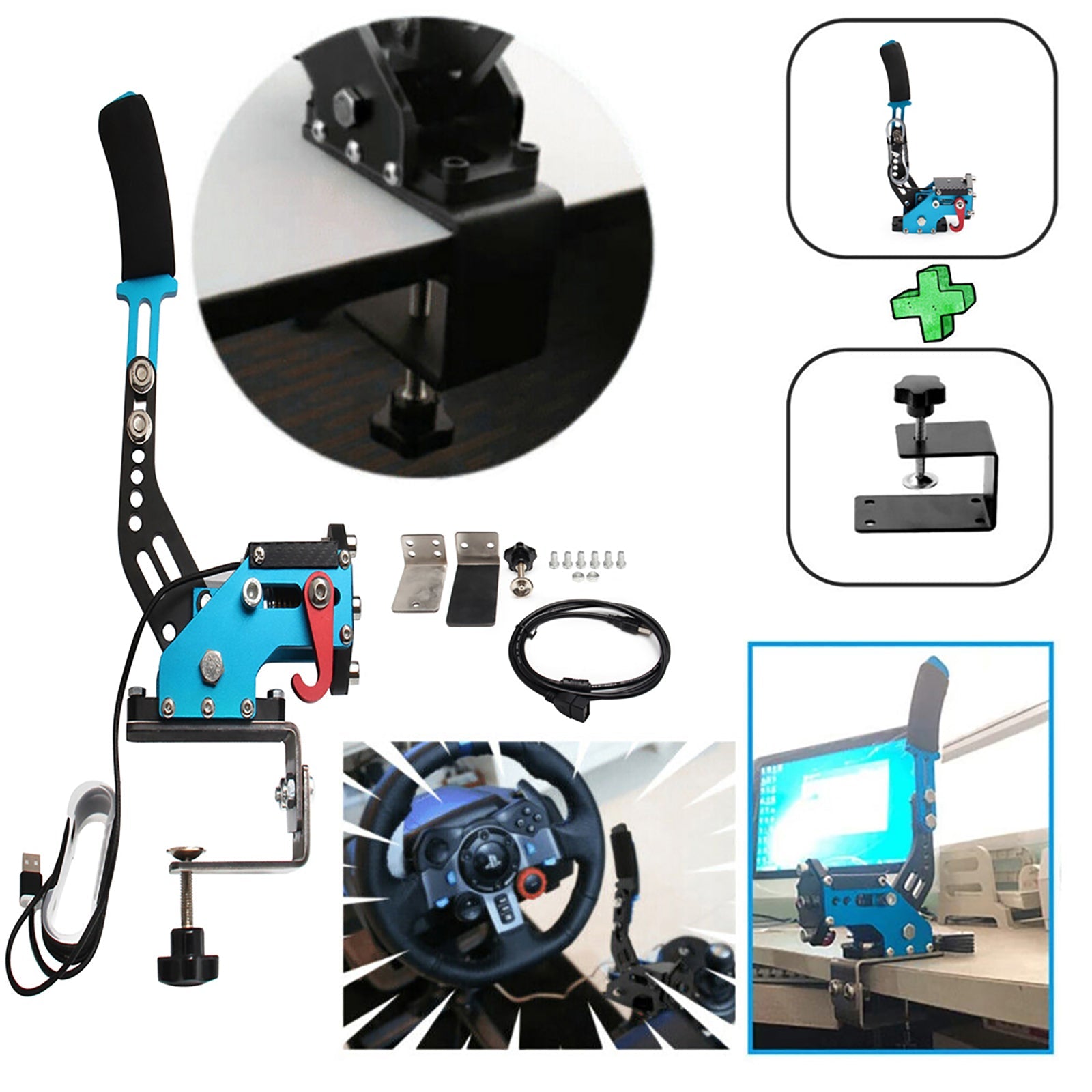 USB ručná brzda so svorkou a radom h pre Logitech G29 Racing