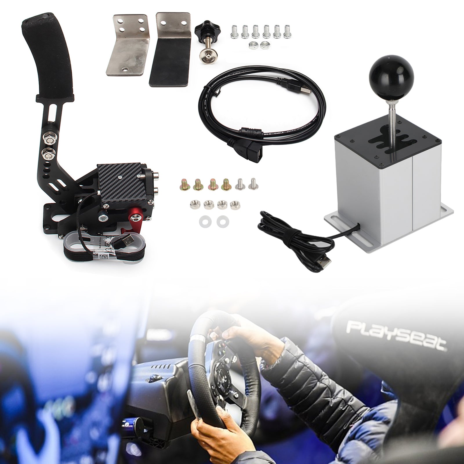 USB ručná brzda so svorkou a radom h pre Logitech G29 Racing