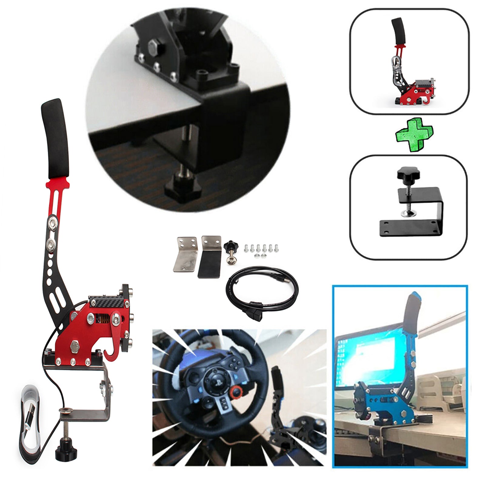 USB ručná brzda so svorkou a radom h pre Logitech G29 Racing