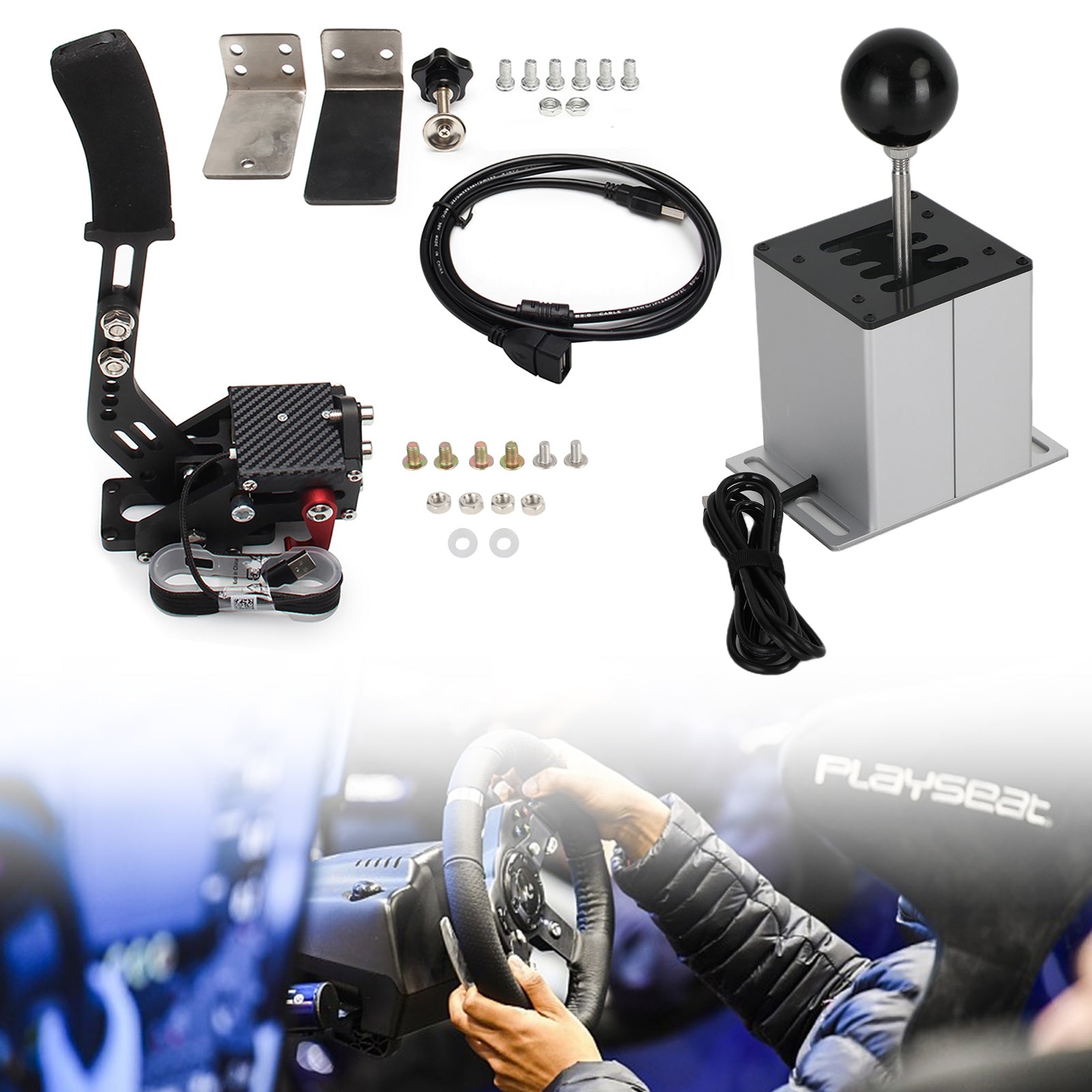 USB ručná brzda so svorkou a radom h pre Logitech G29 Racing