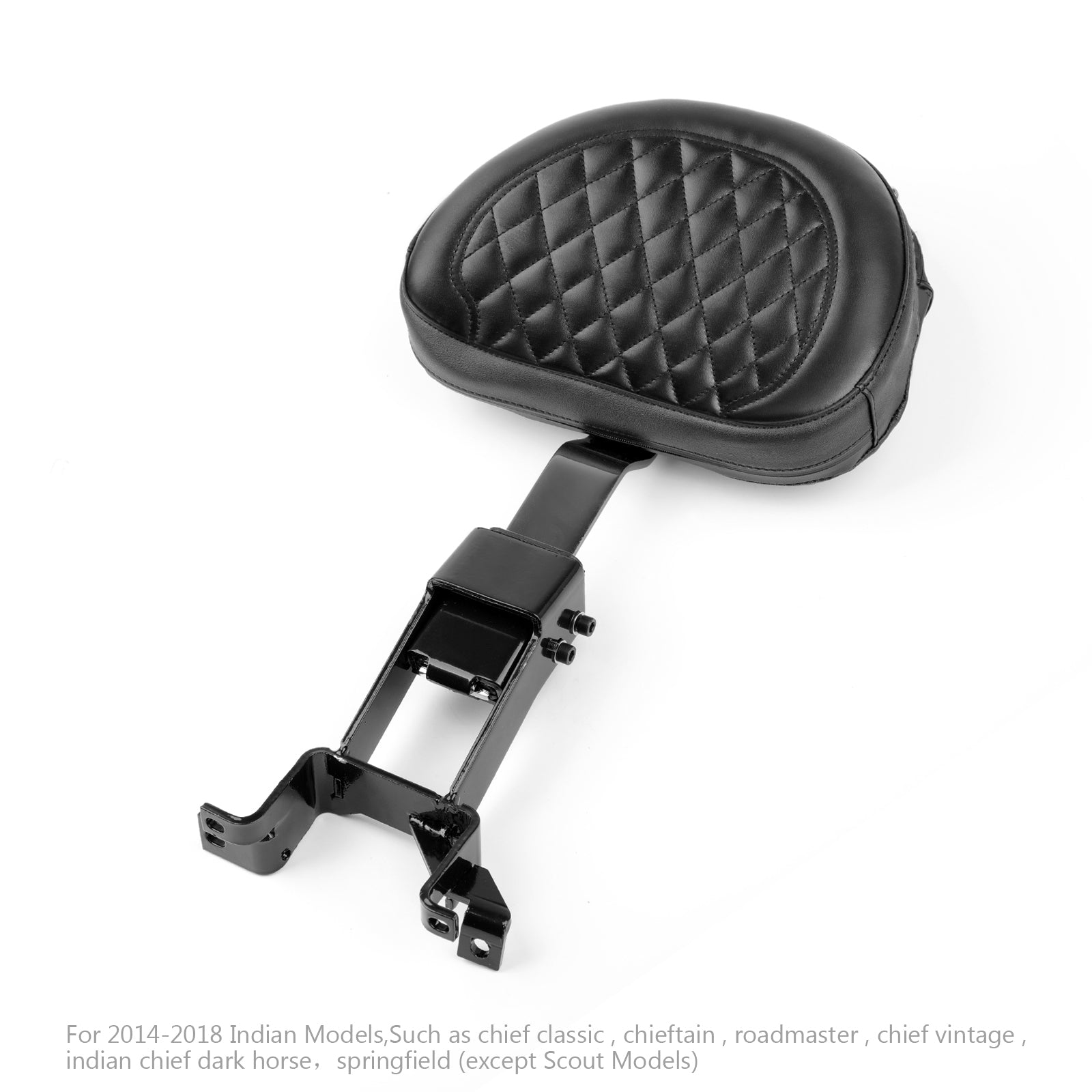 Plug-in bestuurdersrugleuning + montageset voor Indian Chieftain Roadmaster 14-18 BLK Generic