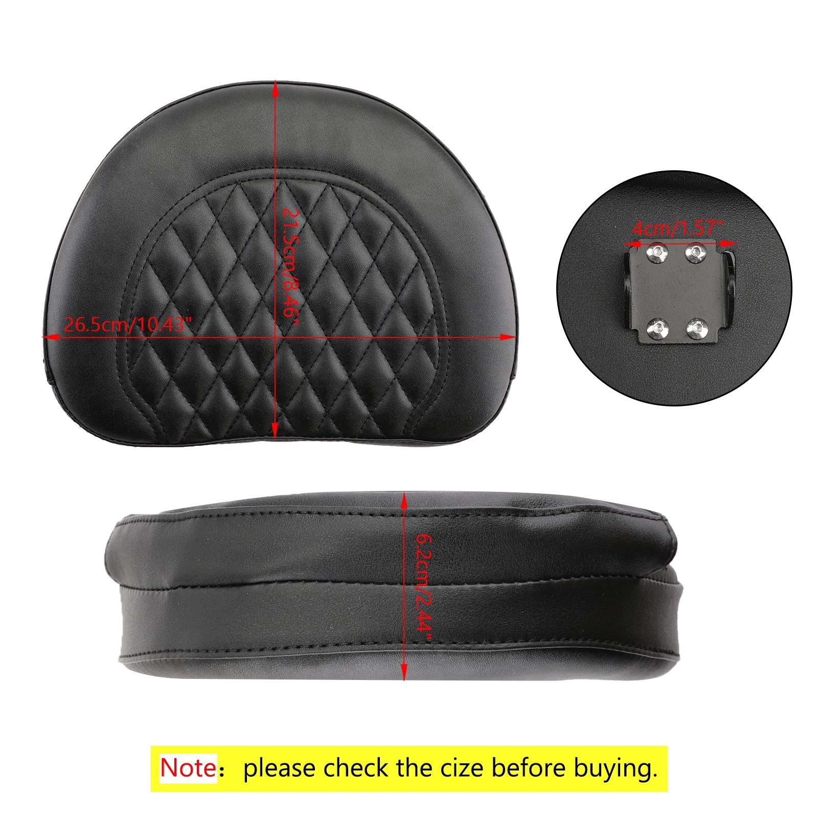 Driver Rider Rack Rest pute Pad for Touring Road Glide Fltrx Road King Generic