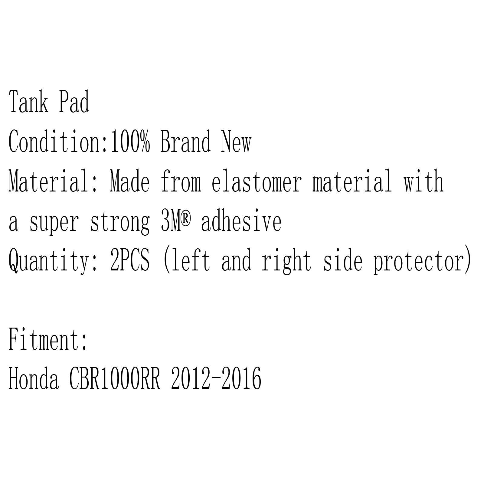 Coussinet de Traction pour réservoir, protecteur de poignée de genou à gaz latéral 3M pour Honda CBR1000RR 2012 – 2016 générique