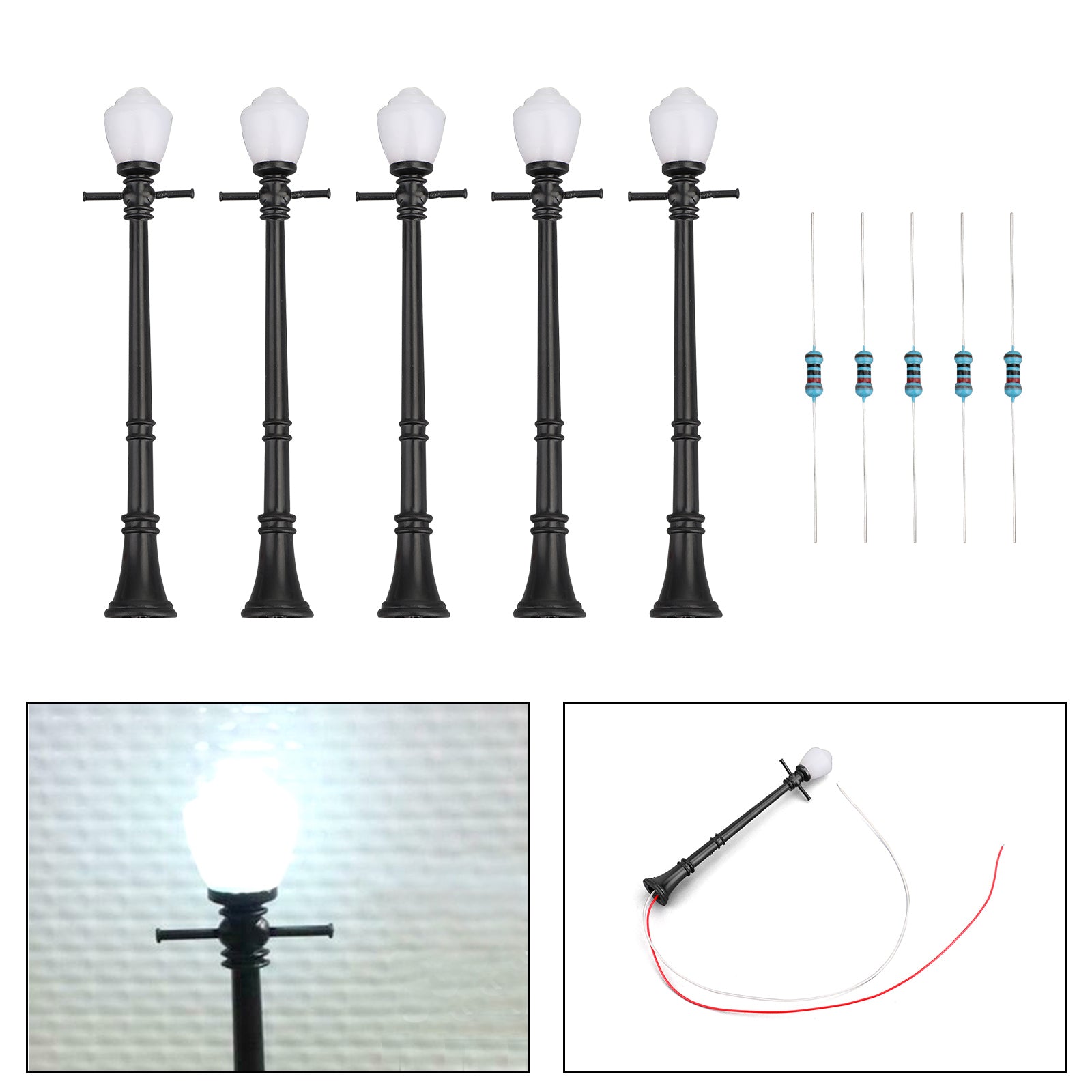 5/10ks LCX04 Model Model Railway LampPost Lamps Street Lights O mierka LED diódy