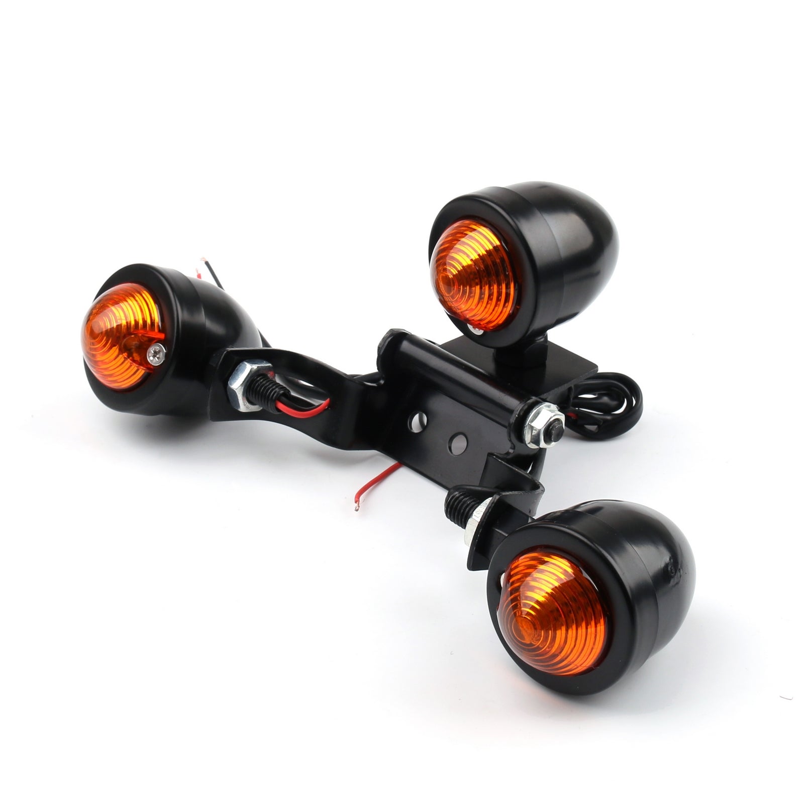 Soporte de placa de matrícula Universal para motocicleta, luz trasera, luz de freno genérica