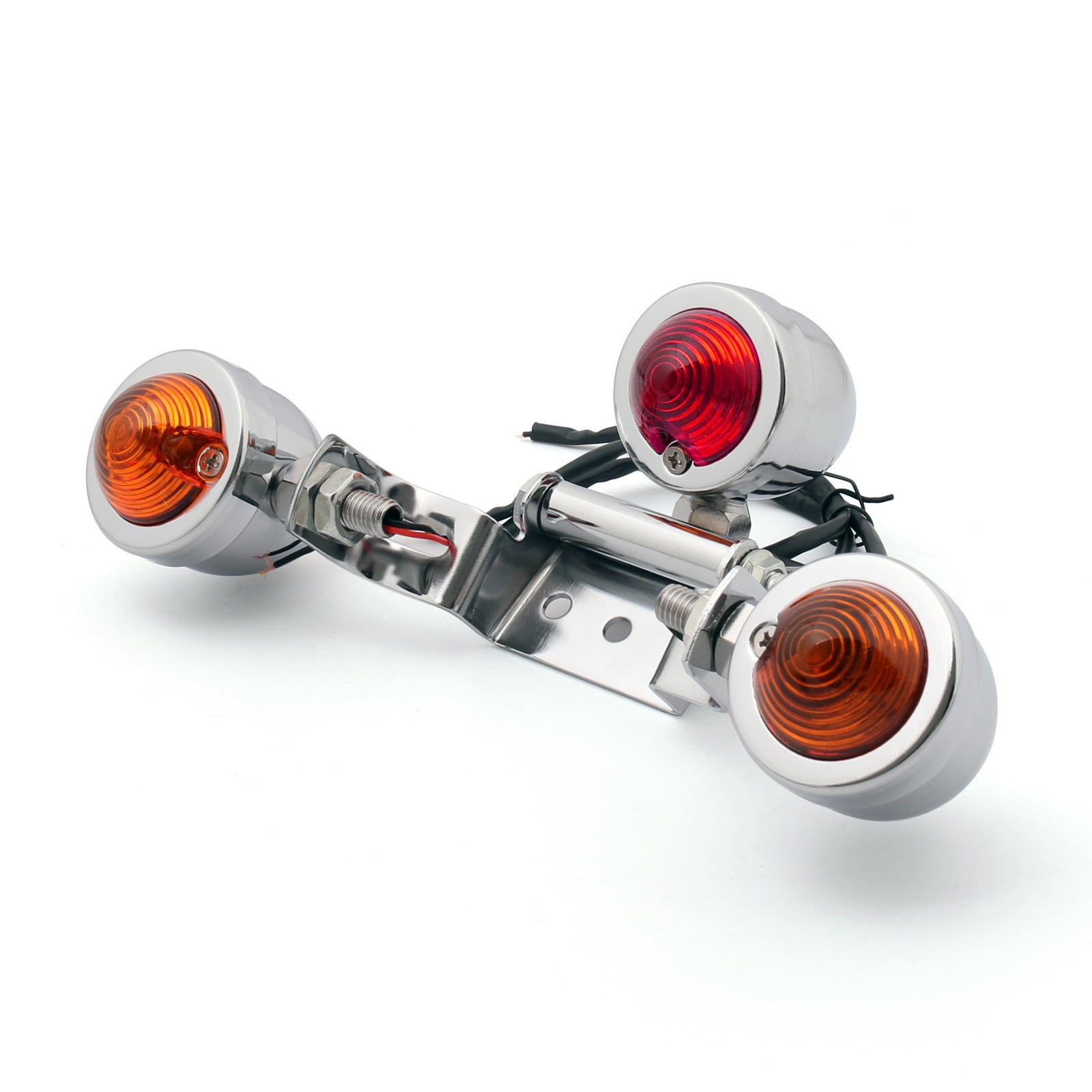 Soporte de placa de matrícula Universal para motocicleta, luz trasera, luz de freno genérica