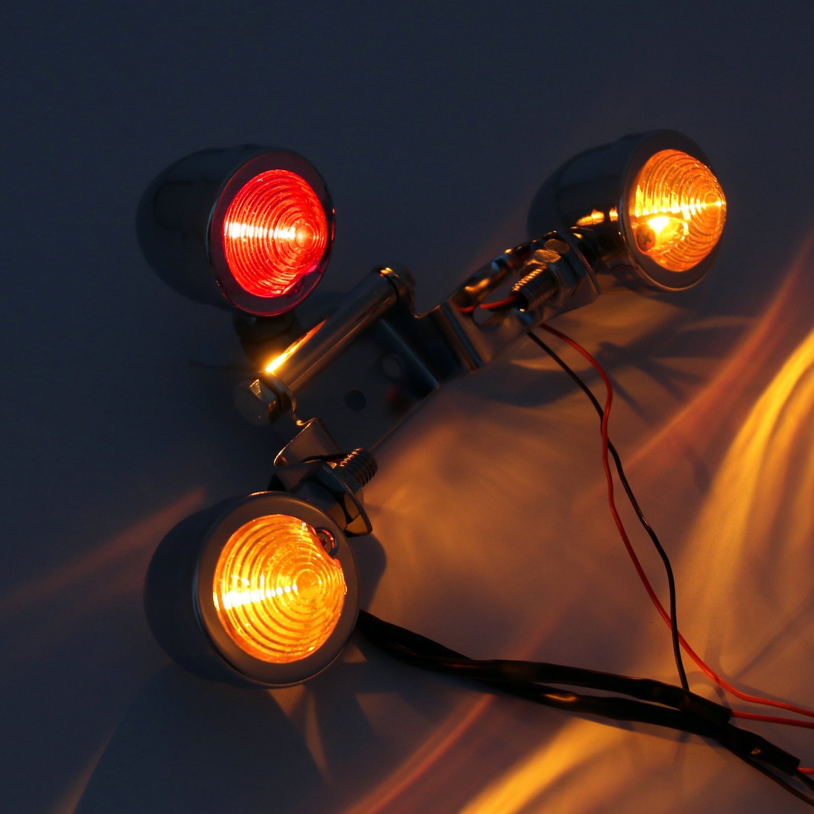 Soporte de placa de matrícula Universal para motocicleta, luz trasera, luz de freno genérica