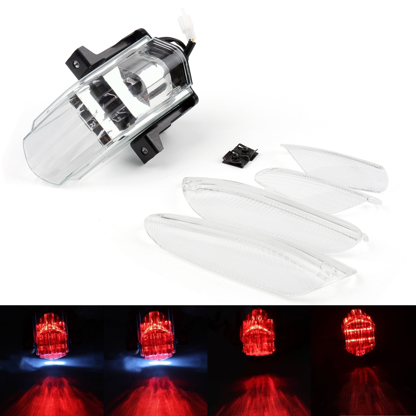 Klar LED baklys med blinklys passer for Aprilia RSVR Factory RSV1000 Generic