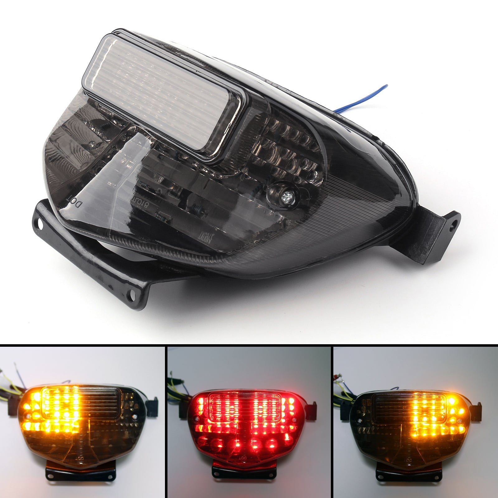 Feu arrière à LED intégré pour Suzuki GSXR 600/750 (00-03) GSXR1000 (01-02) 2 couleurs génériques