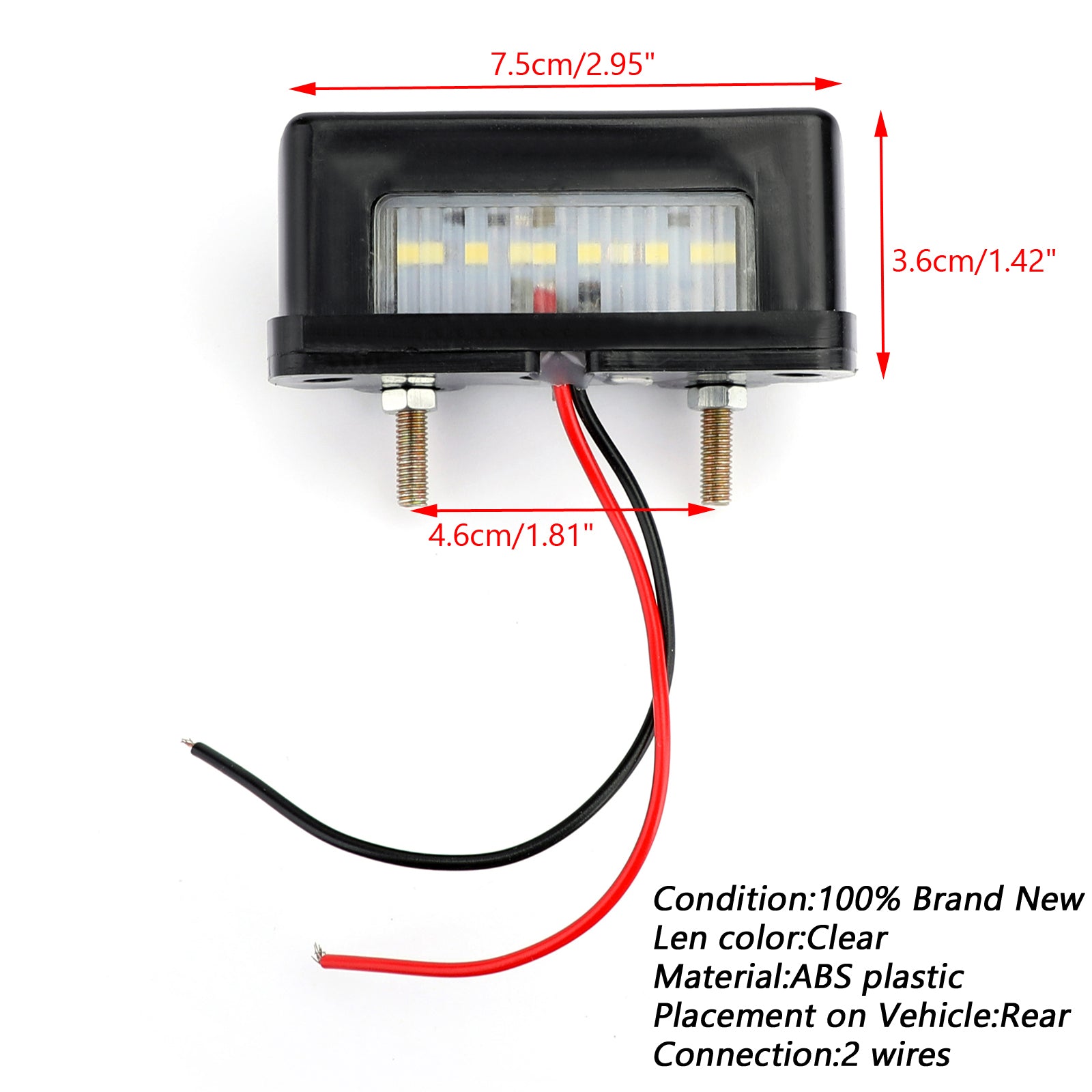 Motorsykkel LED bakhale lisensplate Bremse nummer Plate Light Mini baklys Generisk