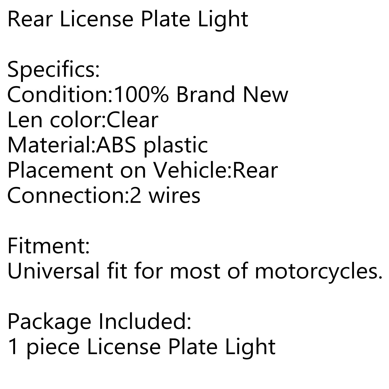 Motorsykkel LED bakhale lisensplate Bremse nummer Plate Light Mini baklys Generisk