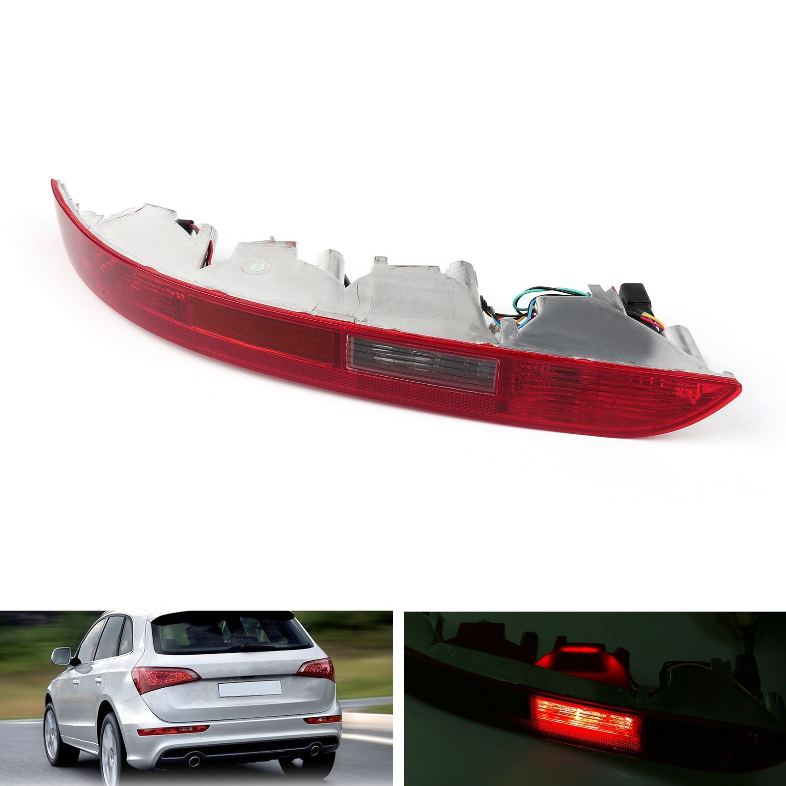 Audi Q5 2009-2015 Left Right Lower Tail Light Lamp Rear Reverse Bumper Light ABS Plastic with 4 Bulbs
