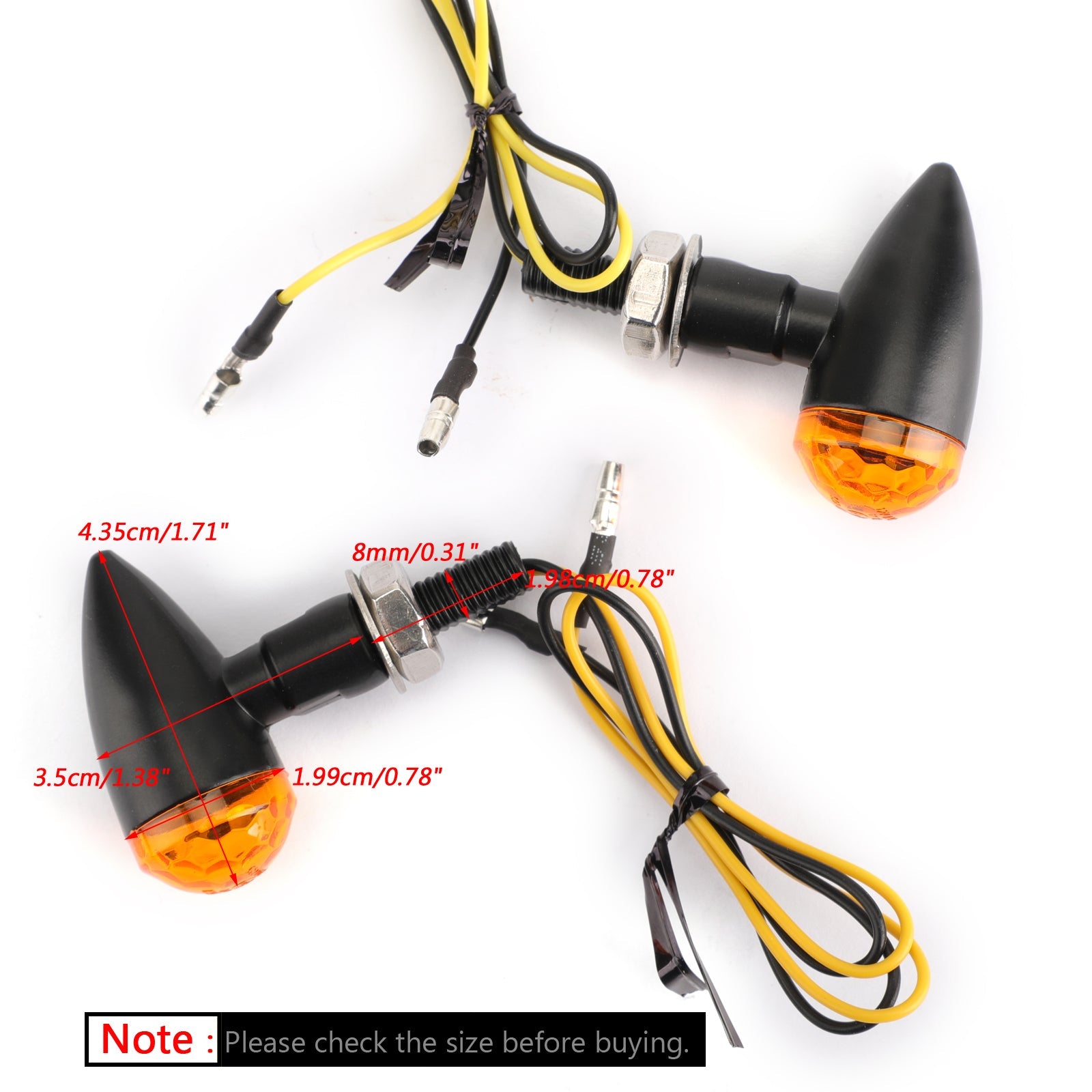 2x Universal Metal LED Mini Bullet Sfærisk linse blinklys indikatorer lys generisk