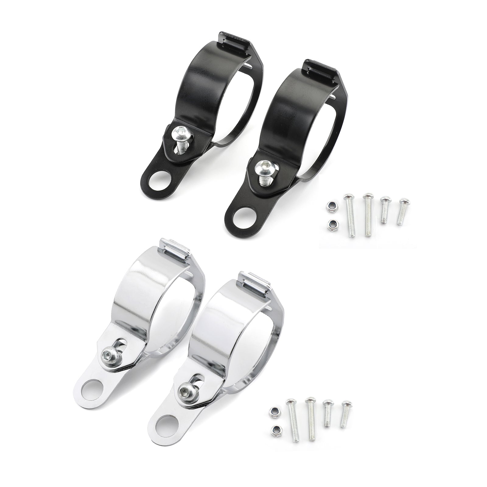 Support de clignotant avant 41-51mm, support de pince de montage sur barre de fourche, noir/Chrome générique